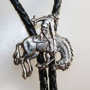 Silver and Black Western Bolo Tie